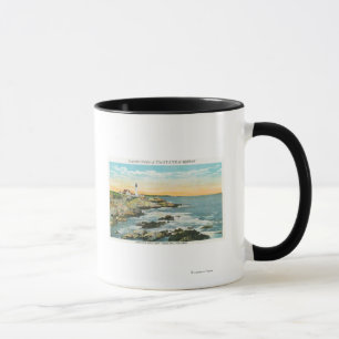 Caneca Opinião da baía de Casco do farol principal de