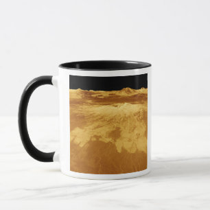 Caneca opinião de perspectiva 3D de Sapas Mons em Venus