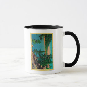 Caneca Opinião do lago big Bear no o da borda a