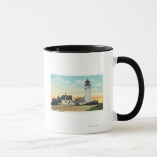 Caneca Opinião norte do farol das montanhas de Truro