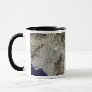 Caneca opinião satélite da Verdadeiro-cor de Atenas