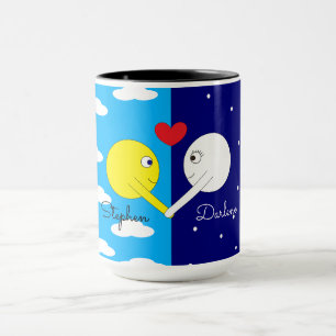 Caneca Opostos se Atraem - Sol & Lua no Amor: 