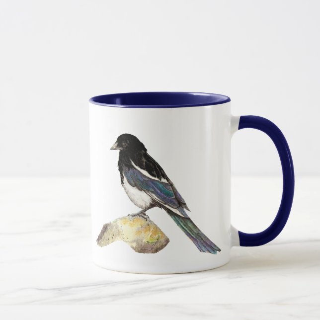 Caneca Óptica Aquarela, Pássaro, Natureza, Vida Selvagem, (Direita)