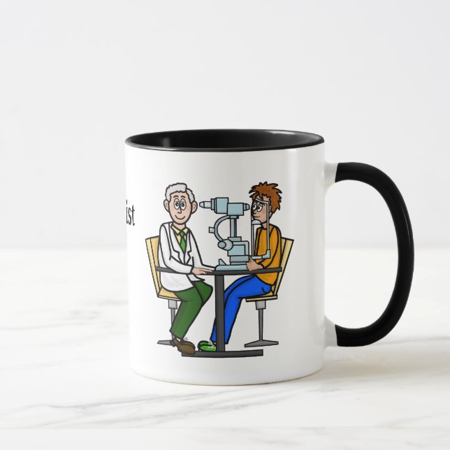 Caneca Optometrista Dando Mug De Exame (Direita)