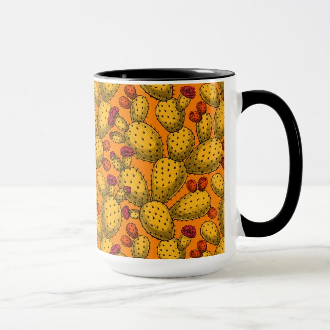 Caneca Opuntia florescente em amarelo (Direita)