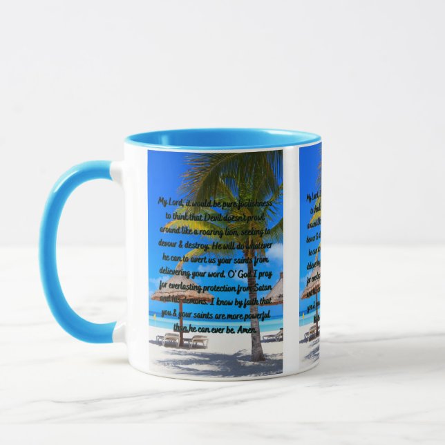 Caneca Oração De Proteção Contra Mau De Mug De Dois Tonel (Esquerda)