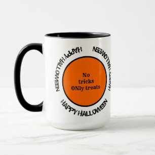 Caneca Orange Black Modern Typografia Happy Halloween