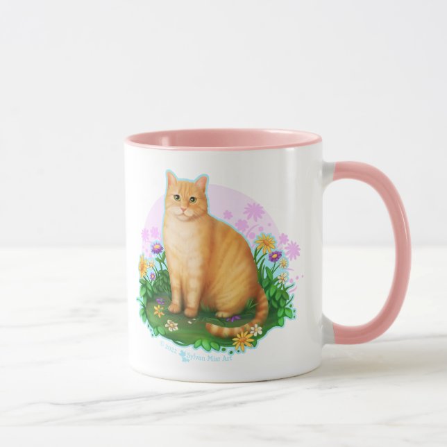 Caneca Orange Cat in the Flower Patch (Direita)