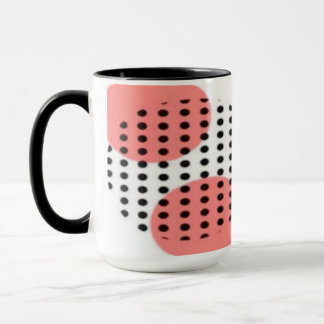 Caneca Orange Circles with Black Polka Dots pattern