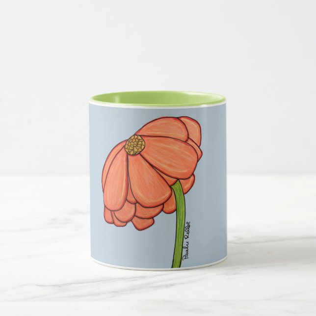 Caneca Orange Flower with Blue background (Centro)
