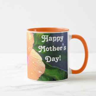 Caneca Orange Hibiscus Happy Mother's Day