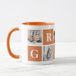 Caneca Orange Photo Collage Perg Personalizado para Vovó