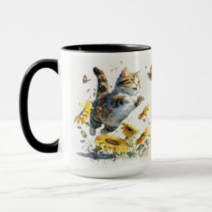 CANECA ORANGE TABBY KITTEN PINTANDO UMA MANTEIGA