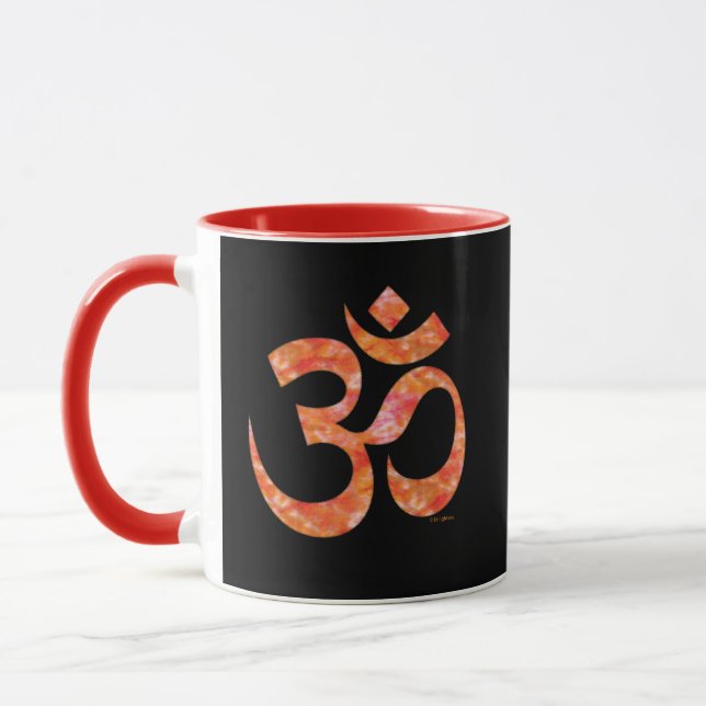 Caneca Orange Tie Dye Om - Símbolo espiritual Black Combo (Esquerda)