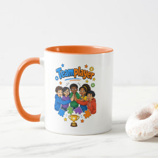Caneca orange weiß Kinder Teamplayer