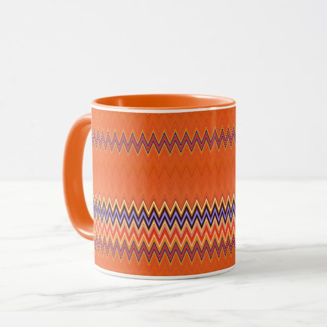 Caneca Orange Zigzag (Frente Esquerda)