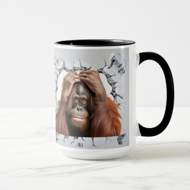 Caneca orangotango preso numa parede (Direita)