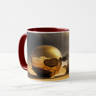 Caneca Orbes Dourados na Tempestade do Deserto