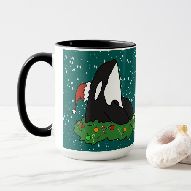 Caneca Orca Killer Whale Christmas (Com Donut)