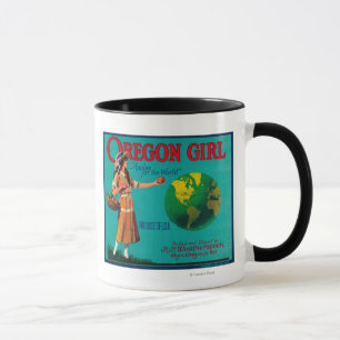 Caneca Oregon Girl Apple Crate LabelElgin, OU