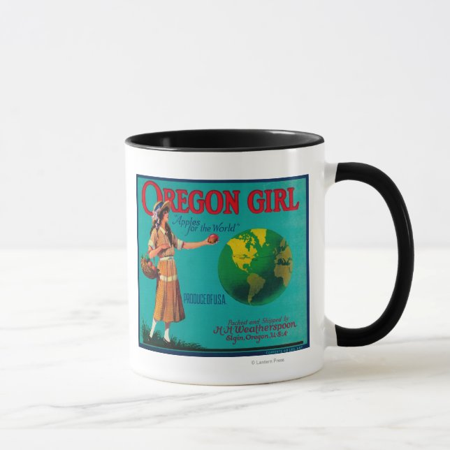 Caneca Oregon Girl Apple Crate LabelElgin, OU (Direita)