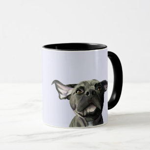 Caneca Orelha que Flopping a ilustração preta do cão do