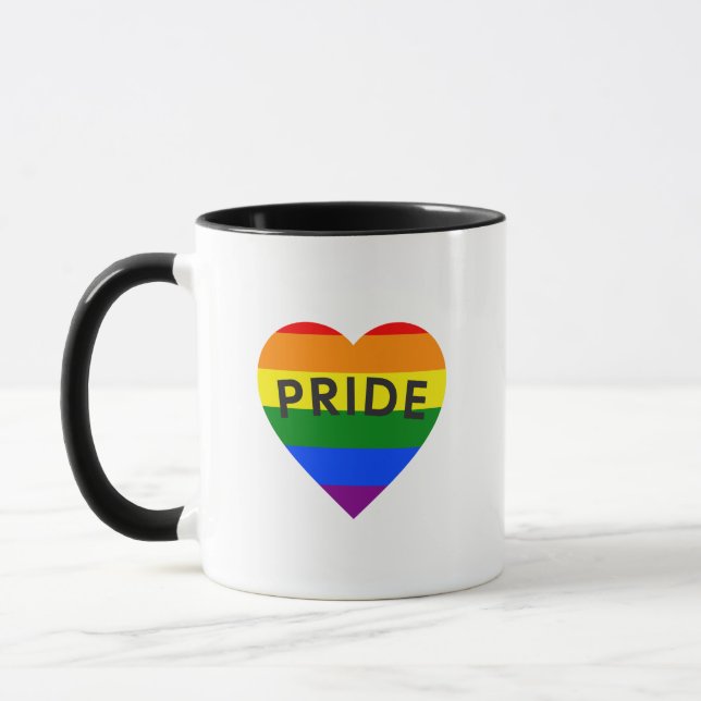 Caneca Orgulho Arco-íris Coração (Esquerda)