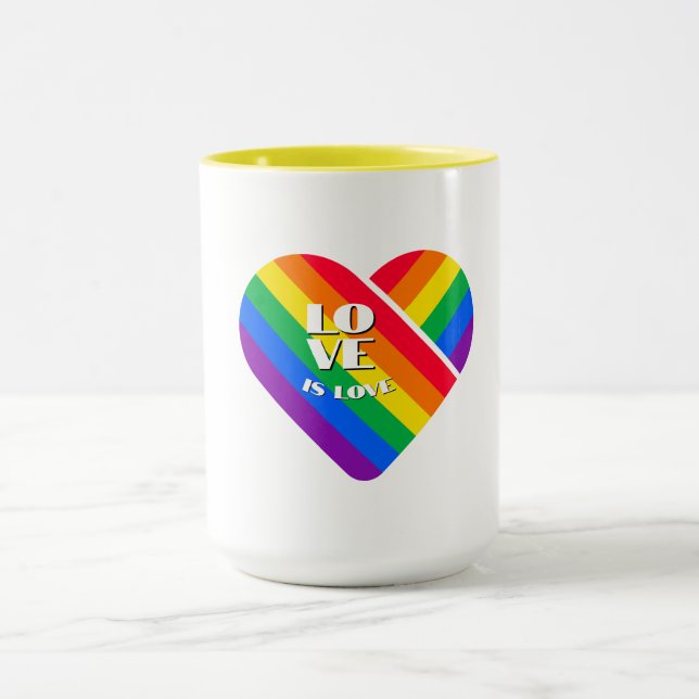 Caneca Orgulho Arco-íris Coração   (Centro)