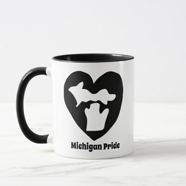 Caneca Orgulho de Michigan Coração (Esquerda)