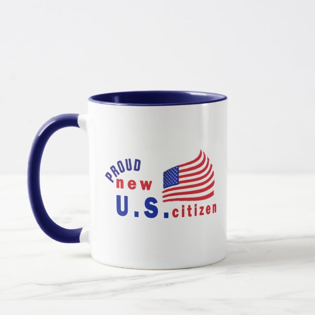 Caneca Orgulho do Novo Bandeira Americana Mug, Novo Café  (Esquerda)