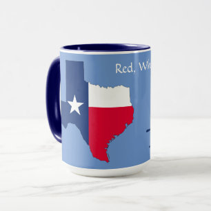 Caneca Orgulho do Texas Vermelho Branco e Azul