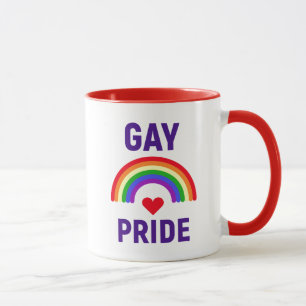 Caneca Orgulho gay  Coração e arco-íris