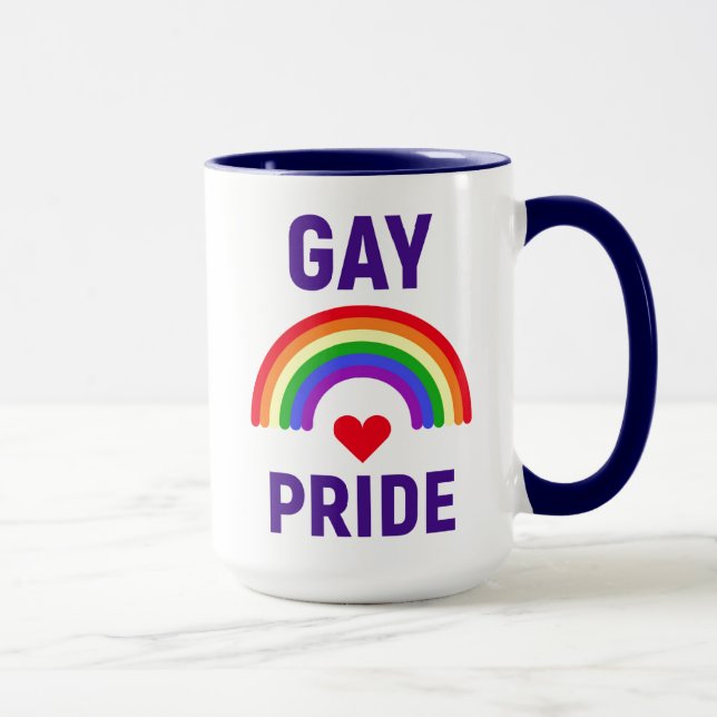 Caneca Orgulho gay| Coração e arco-íris (Direita)