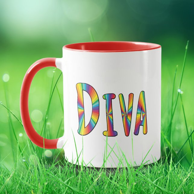 Caneca ORGULHO GAY DIVA Sinalizador arco-íris Fabuloso LG (Criador carregado)