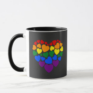 Caneca Orgulho - gay do arco-íris cor coração para amor