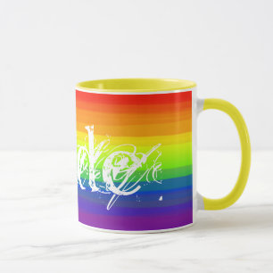 Caneca orgulho gay Rainbow Colors LGBT Ideia de presente