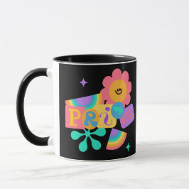 Caneca Orgulho LGBT+. Amor arco-íris. Amor girassol.