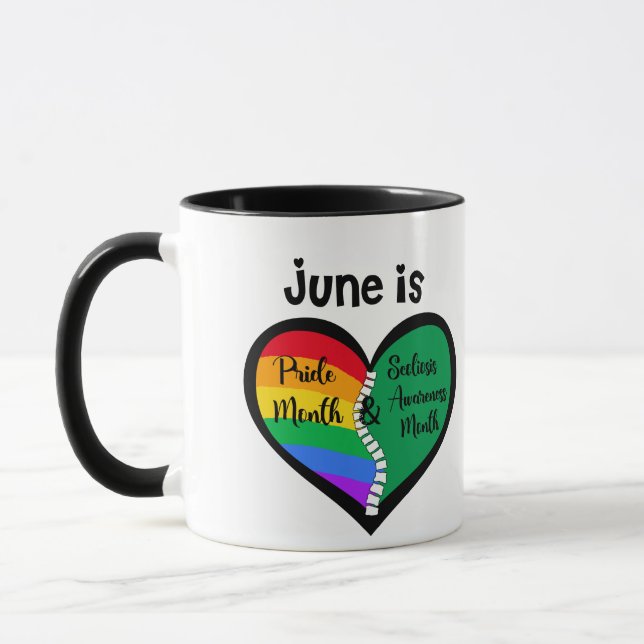 Caneca Orgulho LGBTQ+ e Escoliose Mug não é hetero (Esquerda)