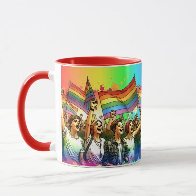 Caneca Orgulho | LGBTQIA + Pessoas e sinalizadores (Esquerda)