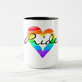 Caneca Orgulho misturado pintura coração arco-íris