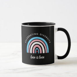Caneca Orgulho Transgênero Celebrando Citação do Amor pel