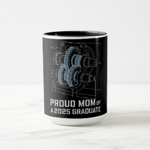 Caneca Orgulhosa Mãe de Graduado em Engenharia Mecânica d