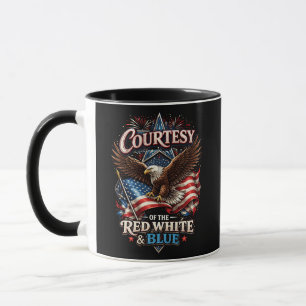 Caneca Orgulhoso do Vermelho Branco e Azul Vintage