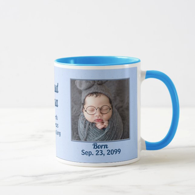 Caneca Orgulhoso NANA Blue New Baby Boy 2 Foto (Direita)