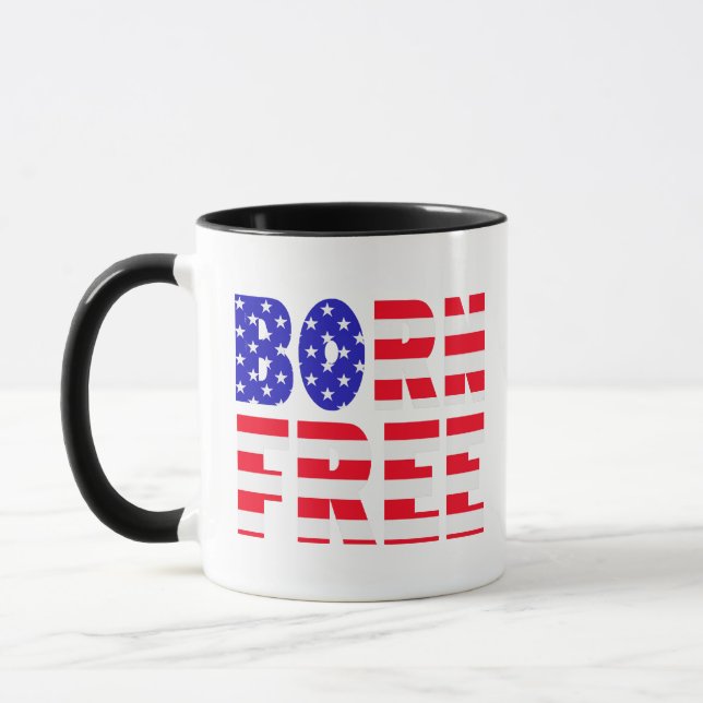 Caneca Orgulhoso Nascer Americano Liberdade Livre Amantes (Esquerda)