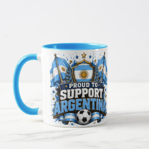 Caneca ORGULHOSO POR APOIAR O ARGENTINA Design de Futebol