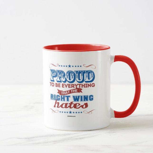 Caneca Orgulhoso ser tudo os ódios do direita (Direita)