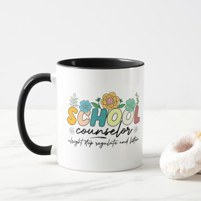 Caneca Orientador Escolar Tudo Bem Pare de Regular e Ouça (Com Donut)