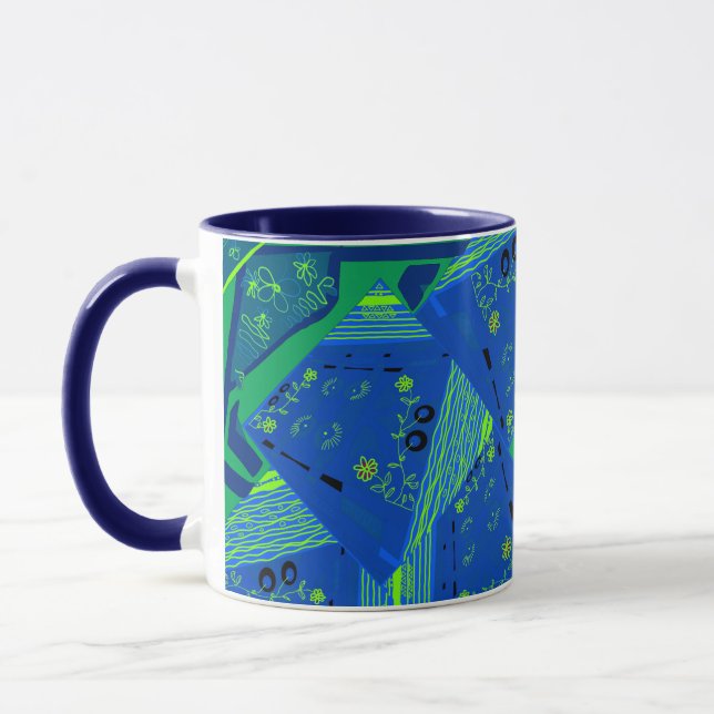 Caneca Origami Chintz (L) Azul Verde (Esquerda)