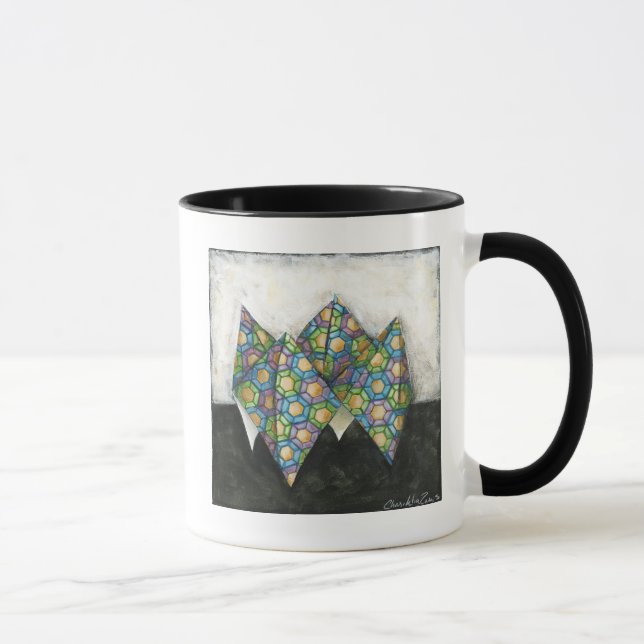 Caneca Origami Fortune Teller em Papel Geométrico (Direita)